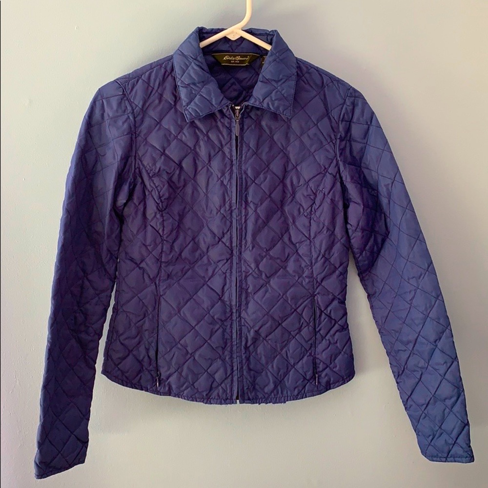 Eddie Bauer blue thin quilted down jacket